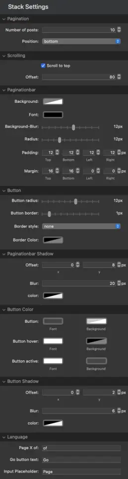 Paginator screenshot
